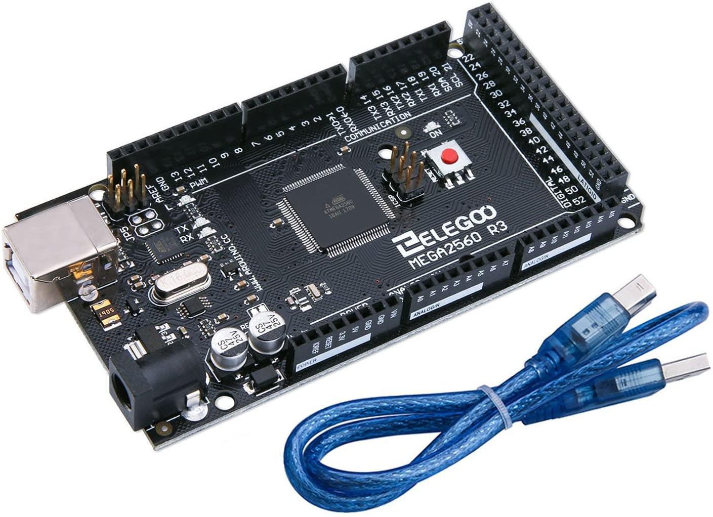 ELEGOO MEGA 2560 R3 Board with USB Cable Compatible with Arduino IDE Arduino STEM Kits elegoo-shop black