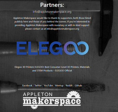 ELEGOO Established Sponsorship with Appleton Makerspace to increase 3D Printing capabilities