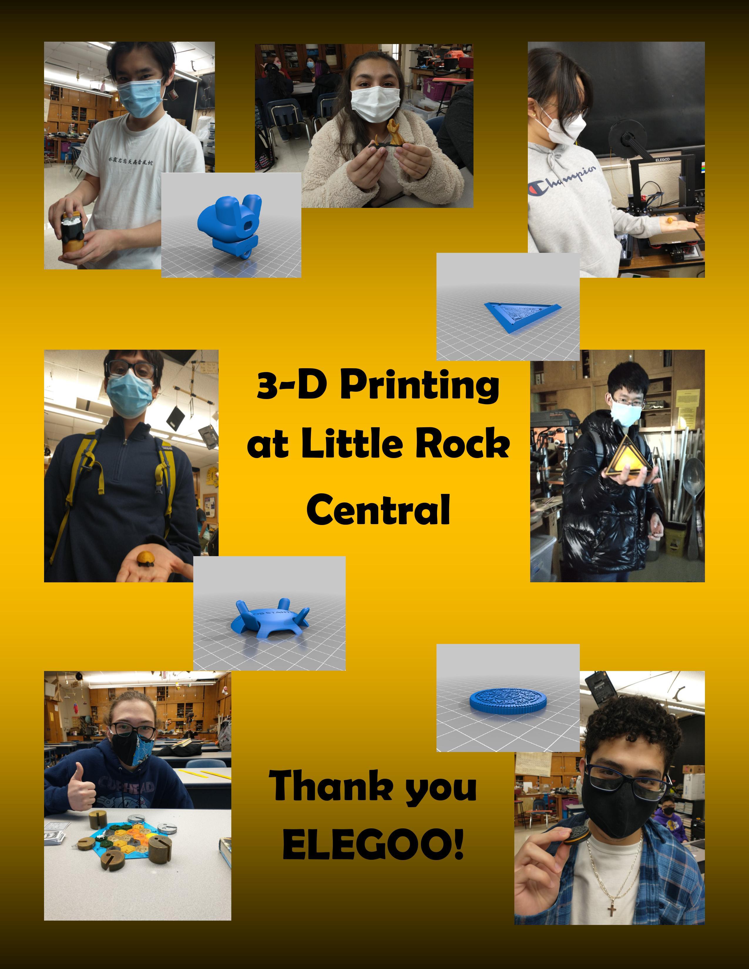 ELEGOO Established Sponsorship with Little Rock Central High School to help students learn 3D Printing