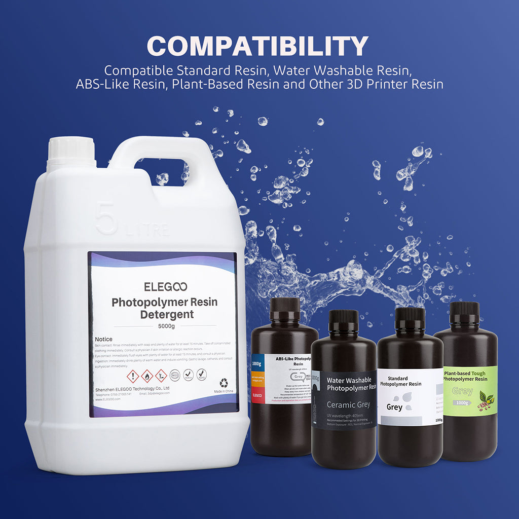 ELEGOO Photopolymer Resin Detergent 5KG Compatibility