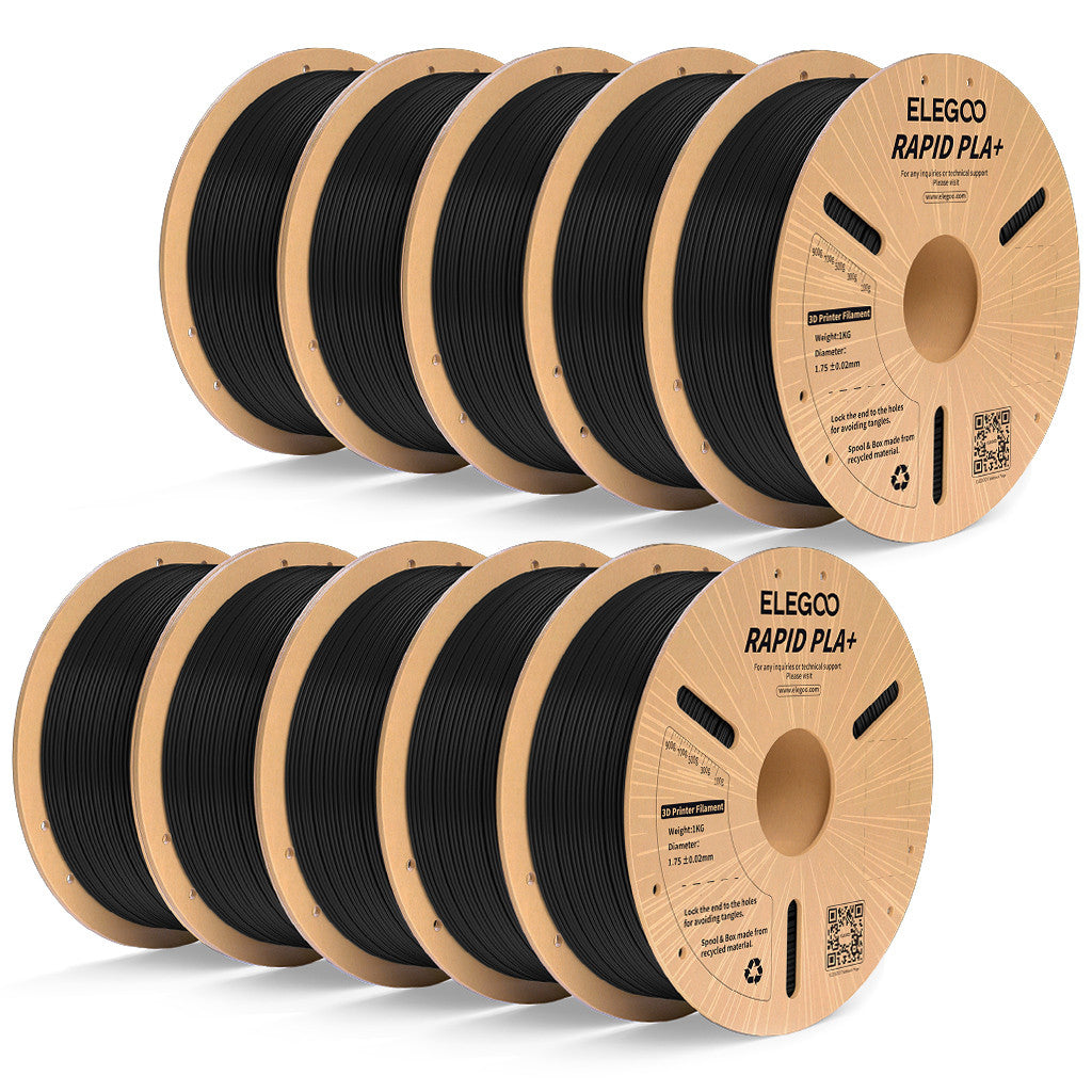 ELEGOO RAPID PLA Plus Filament 1.75mm Black 10KG – ELEGOO Official
