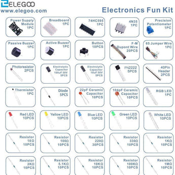 ELEGOO Upgraded Electronics Fun Kits (4 Versions) for Arduino, Raspberry Pi, STM32 Arduino STEM Kits elegoo-shop B)E2 